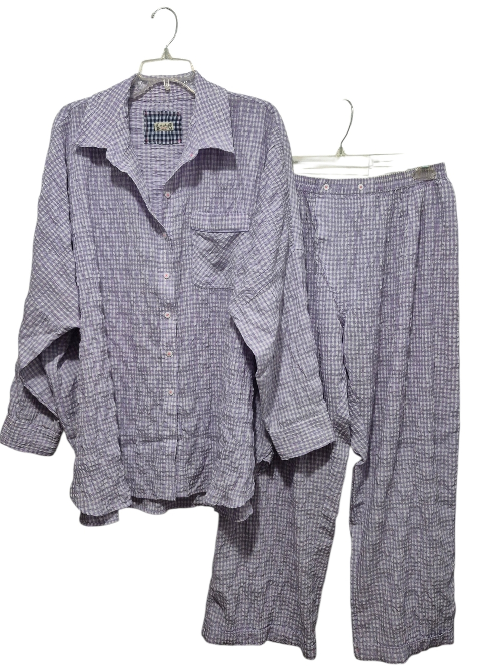 Free People Intimately Cloud Ten Seersucker Pajama Size SMALL - 2PC Set - Lilac - Picture 2 of 4